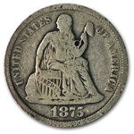 1875-S Liberty Seated Dime S Below Bow VG
