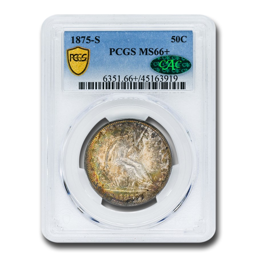 1875-S Liberty Seated Half Dollar MS-66+ PCGS CAC