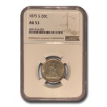 1875-S Twenty Cent Piece AU-53 NGC