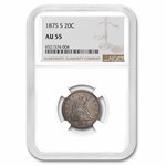 1875-S Twenty Cent Piece AU-55 NGC
