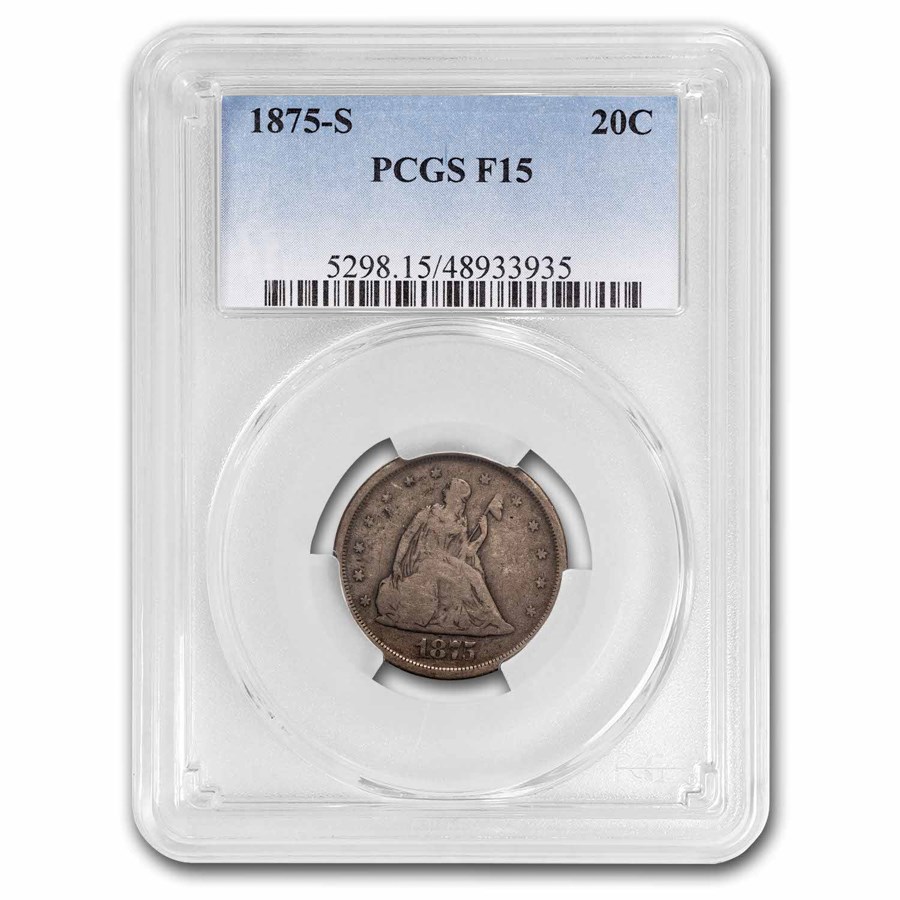 1875-S Twenty Cent Piece Fine-15 NGC