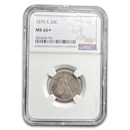 1875-S Twenty Cent Piece MS-66+ NGC