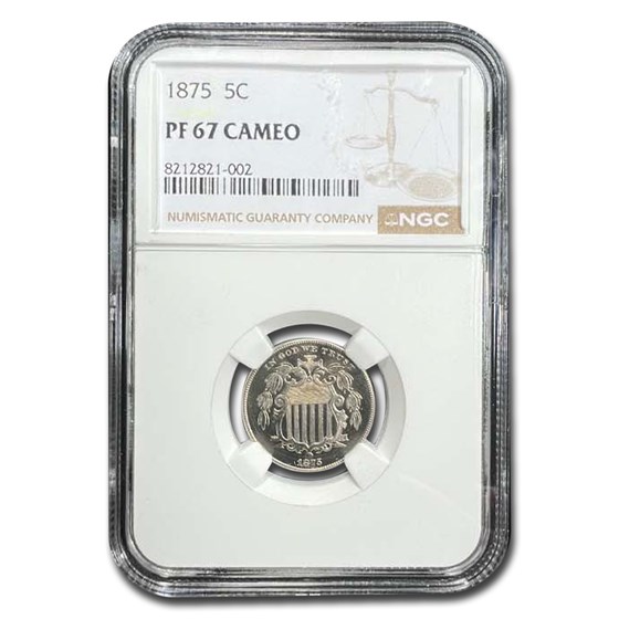 1875 Shield Nickel PF-67 Cameo NGC
