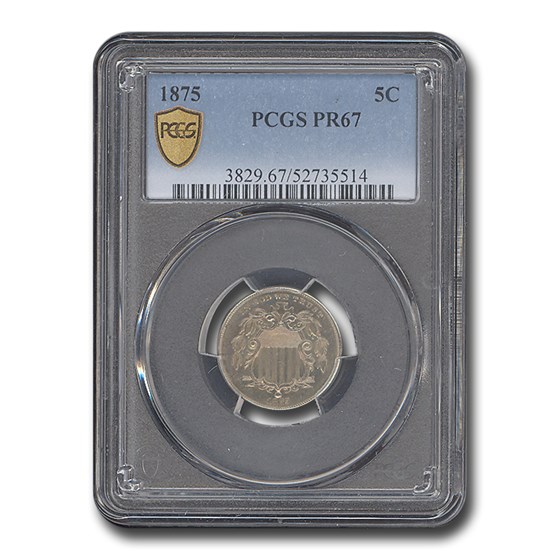 1875 Shield Nickel PR-67 PCGS