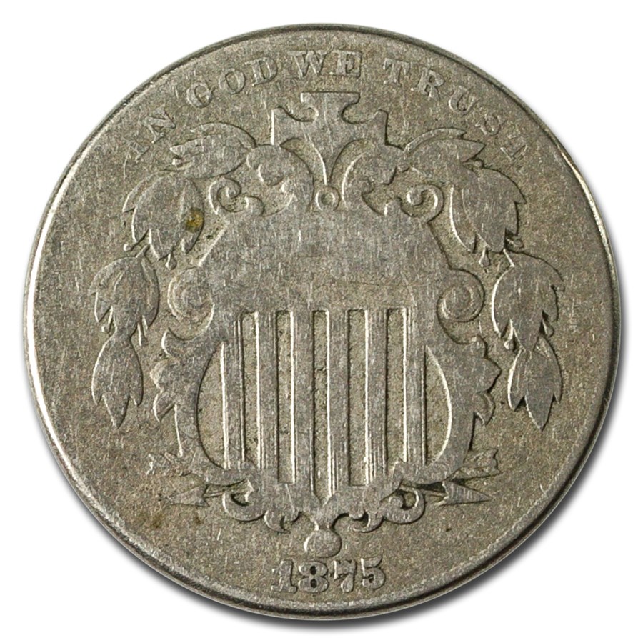 1875 Shield Nickel VG