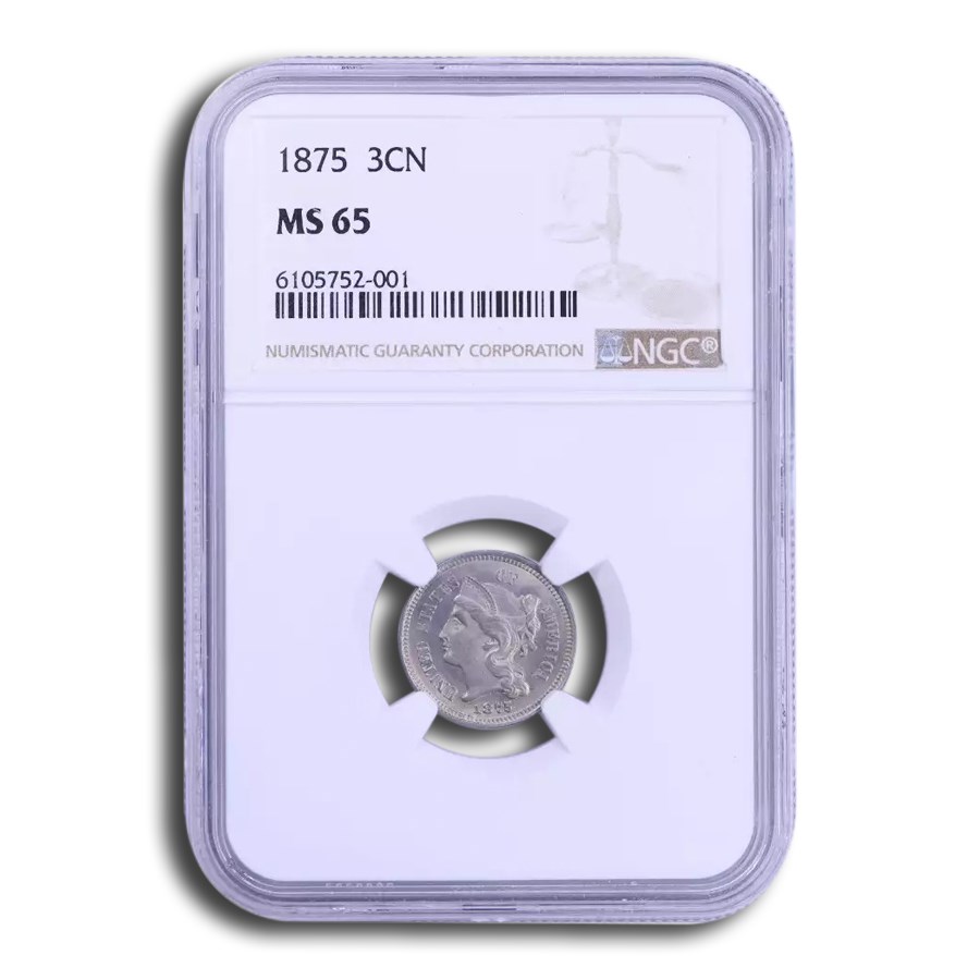 1875 Three Cent Nickel MS-65 NGC