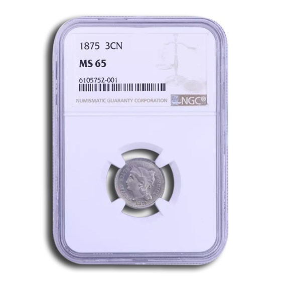 1875 Three Cent Nickel MS-65 NGC 1875 Three Cent Nickel MS-65 NGC
