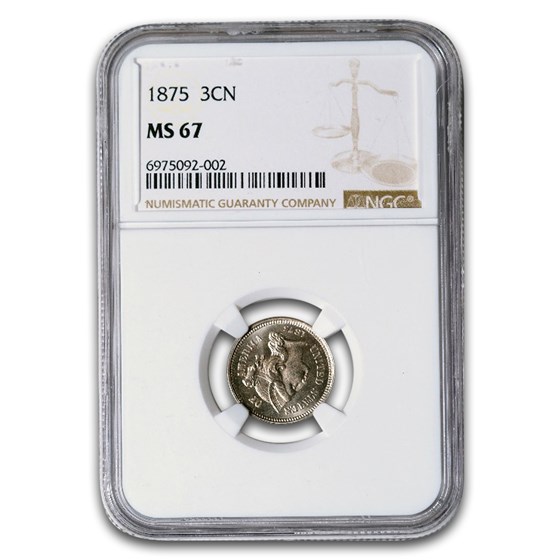 1875 Three Cent Nickel MS-67 NGC