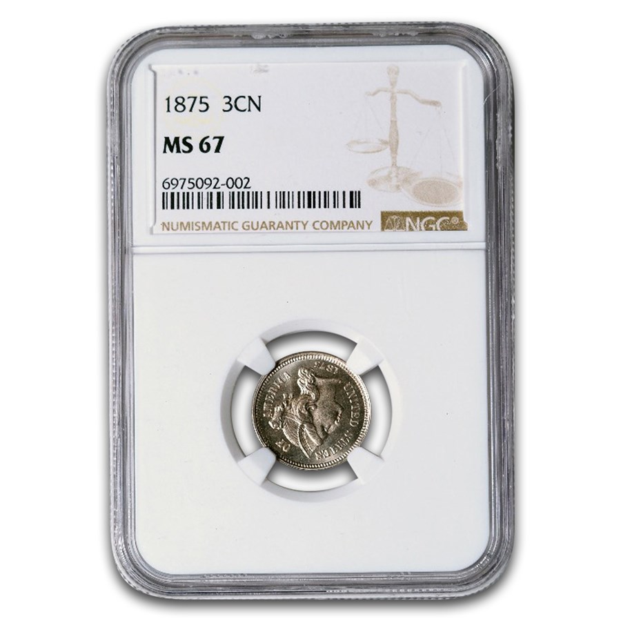 1875 Three Cent Nickel MS-67 NGC