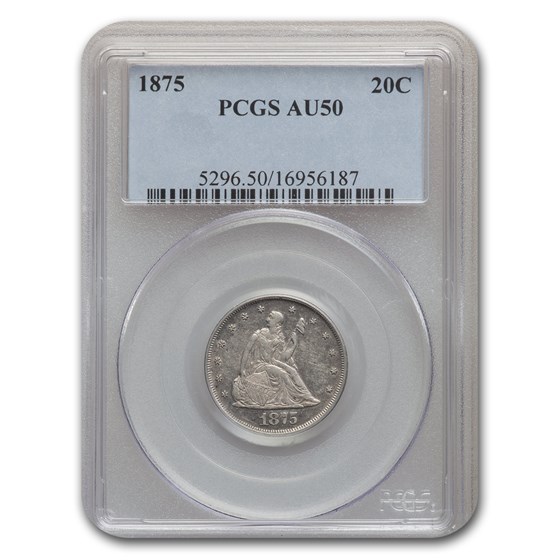 1875 Twenty Cent Piece AU-50 PCGS 1875 Twenty Cent Piece AU-50 PCGS