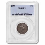 1875 Twenty Cent Piece Fine-15 PCGS