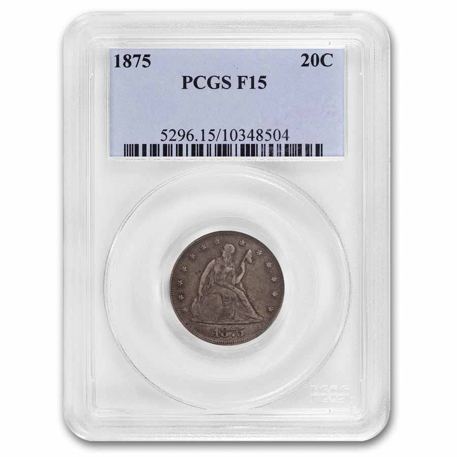 1875 Twenty Cent Piece Fine-15 PCGS