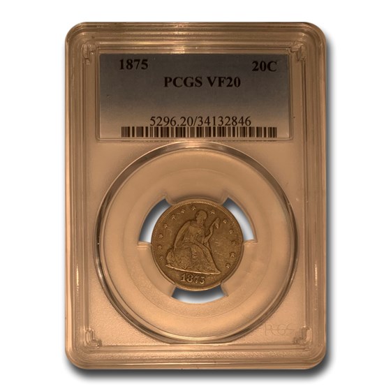 1875 Twenty Cent Piece VF-20 PCGS 1875 Twenty Cent Piece VF-20 PCGS