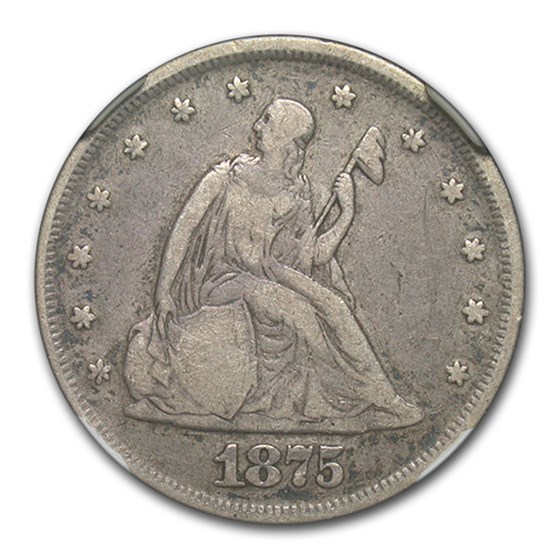 1875 Twenty Cent Piece VF-25 NGC 1875 Twenty Cent Piece VF-25 NGC
