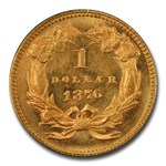 1876 $1 Indian Head Gold Dollar MS-66 PCGS