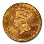 1876 $1 Indian Head Gold MS-67 PCGS CAC