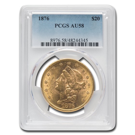 1876 $20 Liberty Gold Double Eagle AU-58 PCGS 1876 $20 Liberty Gold Double Eagle AU-58 PCGS