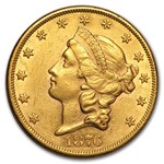 1876 $20 Liberty Gold Double Eagle AU