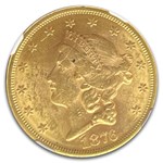 1876 $20 Liberty Gold Double Eagle MS-60 NGC