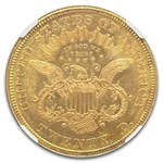 1876 $20 Liberty Gold Double Eagle MS-60 NGC