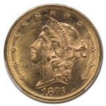 1876 $20 Liberty Gold Double Eagle MS-60 PCGS