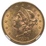 1876 $20 Liberty Gold Double Eagle MS-61 NGC CAC