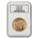 1876 $20 Liberty Gold Double Eagle MS-62 NGC