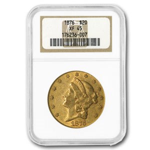 1876 $20 Liberty Gold Double Eagle XF-45 NGC 1876 $20 Liberty Gold Double Eagle XF-45 NGC