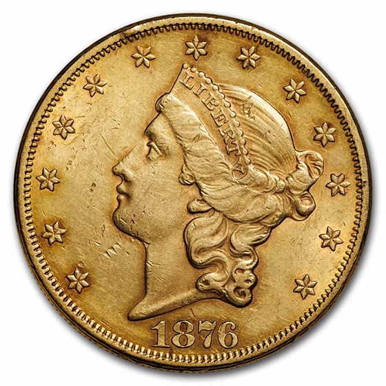 1876 $20 Liberty Gold Double Eagle XF