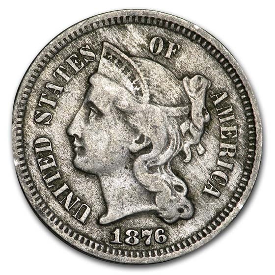 1876 3 Cent Nickel VF 1876 3 Cent Nickel VF