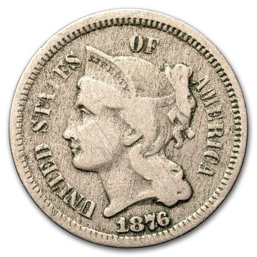 1876 3 Cent Nickel VG