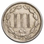 1876 3 Cent Nickel XF