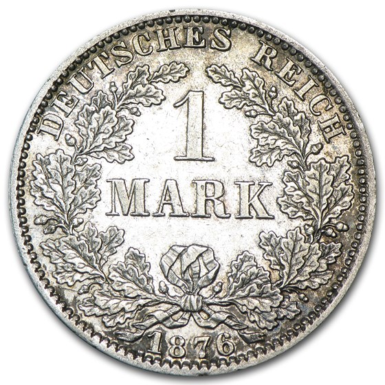 1876-A Germany Silver 1 Mark AU 1876-A Germany Silver 1 Mark AU