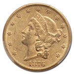 1876-CC $20 Liberty Gold Double Eagle AU-53 PCGS CAC