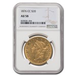 1876-CC $20 Liberty Gold Double Eagle AU-58 NGC
