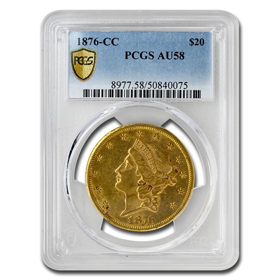 1876-CC $20 Liberty Gold Double Eagle AU-58 PCGS 1876-CC $20 Liberty Gold Double Eagle AU-58 PCGS
