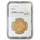 1876-CC $20 Liberty Gold Double Eagle MS-60 NGC