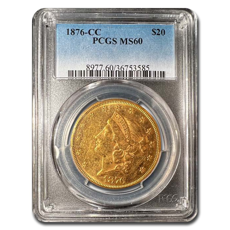 1876-CC $20 Liberty Gold Double Eagle MS-60 PCGS