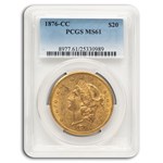 1876-CC $20 Liberty Gold Double Eagle MS-61 PCGS