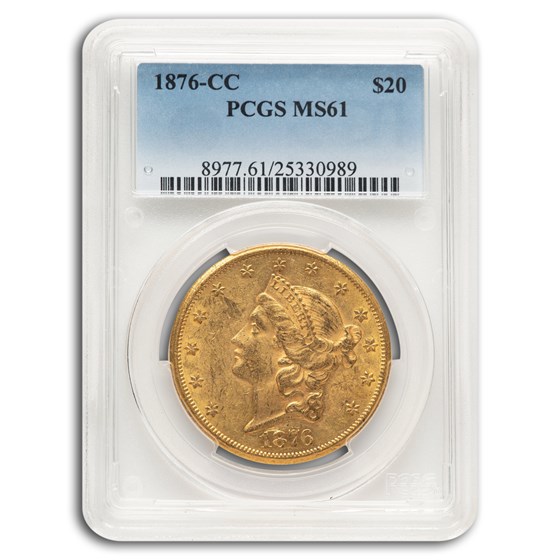 1876-CC $20 Liberty Gold Double Eagle MS-61 PCGS 1876-CC $20 Liberty Gold Double Eagle MS-61 PCGS