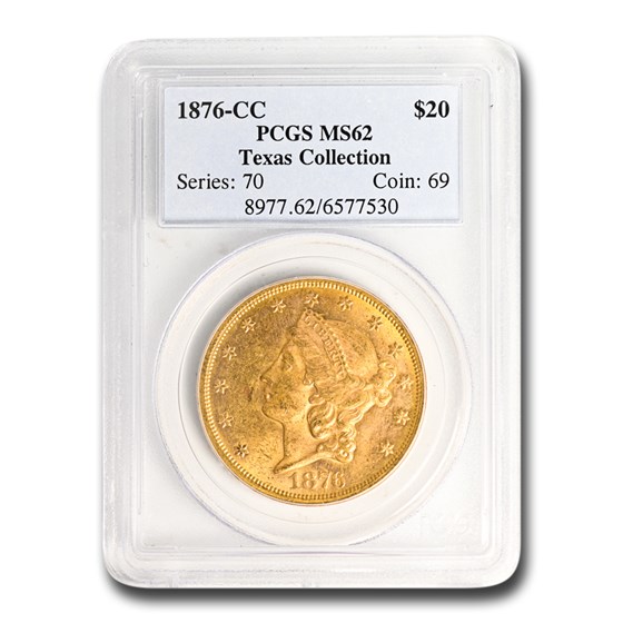 1876-CC $20 Liberty Gold Double Eagle MS-62 PCGS 1876-CC $20 Liberty Gold Double Eagle MS-62 PCGS