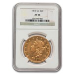 1876-CC $20 Liberty Gold Double Eagle XF-45 NGC