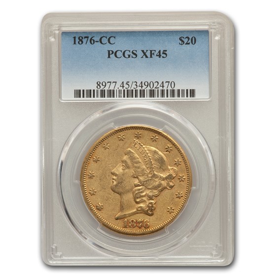 1876-CC $20 Liberty Gold Double Eagle XF-45 PCGS 1876-CC $20 Liberty Gold Double Eagle XF-45 PCGS