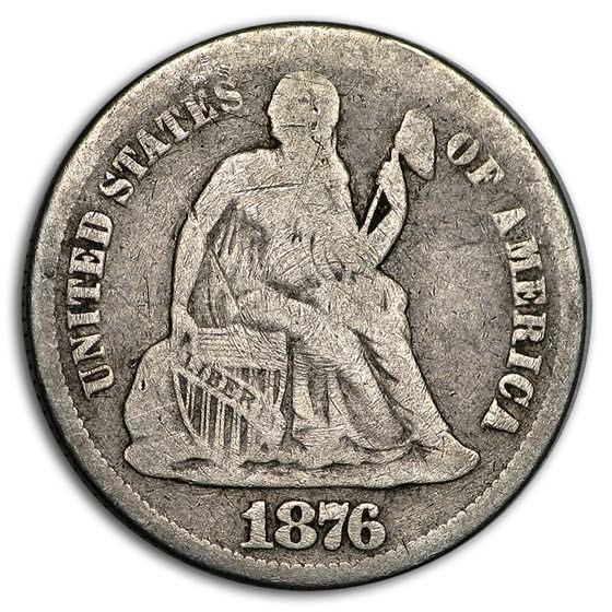 1876-CC Liberty Seated Dime Fine 1876-CC Liberty Seated Dime Fine