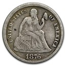 1876-CC Liberty Seated Dime VF
