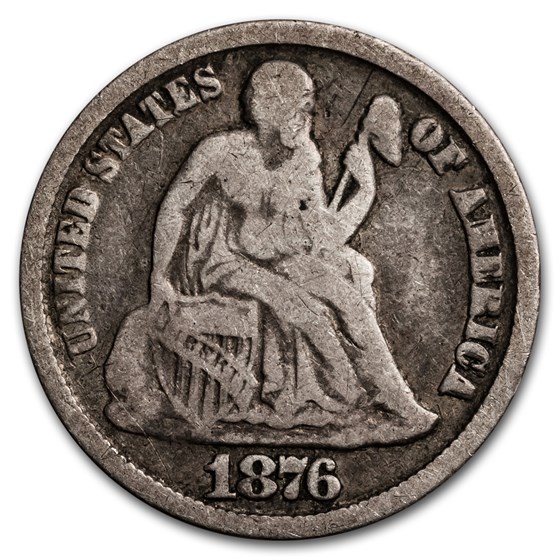 1876-CC Liberty Seated Dime VG 1876-CC Liberty Seated Dime VG