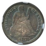 1876-CC Liberty Seated Dime XF-40 NGC