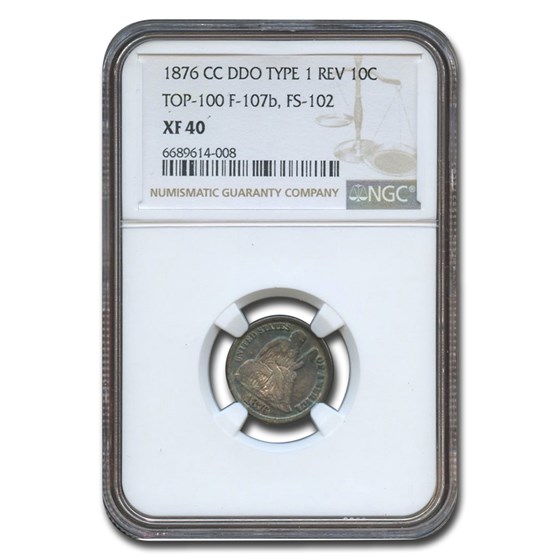1876-CC Liberty Seated Dime XF-40 NGC 1876-CC Liberty Seated Dime XF-40 NGC