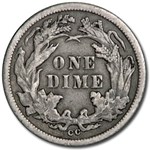 1876-CC Liberty Seated Dime XF