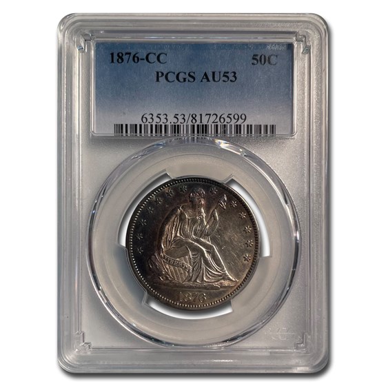 1876-CC Liberty Seated Half Dollar AU-53 PCGS 1876-CC Liberty Seated Half Dollar AU-53 PCGS